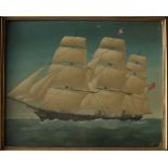 Leonard J Pearce A ship in full sail Oil on board 40 x 50cm