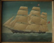 Leonard J Pearce A ship in full sail Oil on board 40 x 50cm