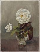 Aubrey Claude Davidston-Houston Still life study of white roses in a vase Oil on canvas Initialled