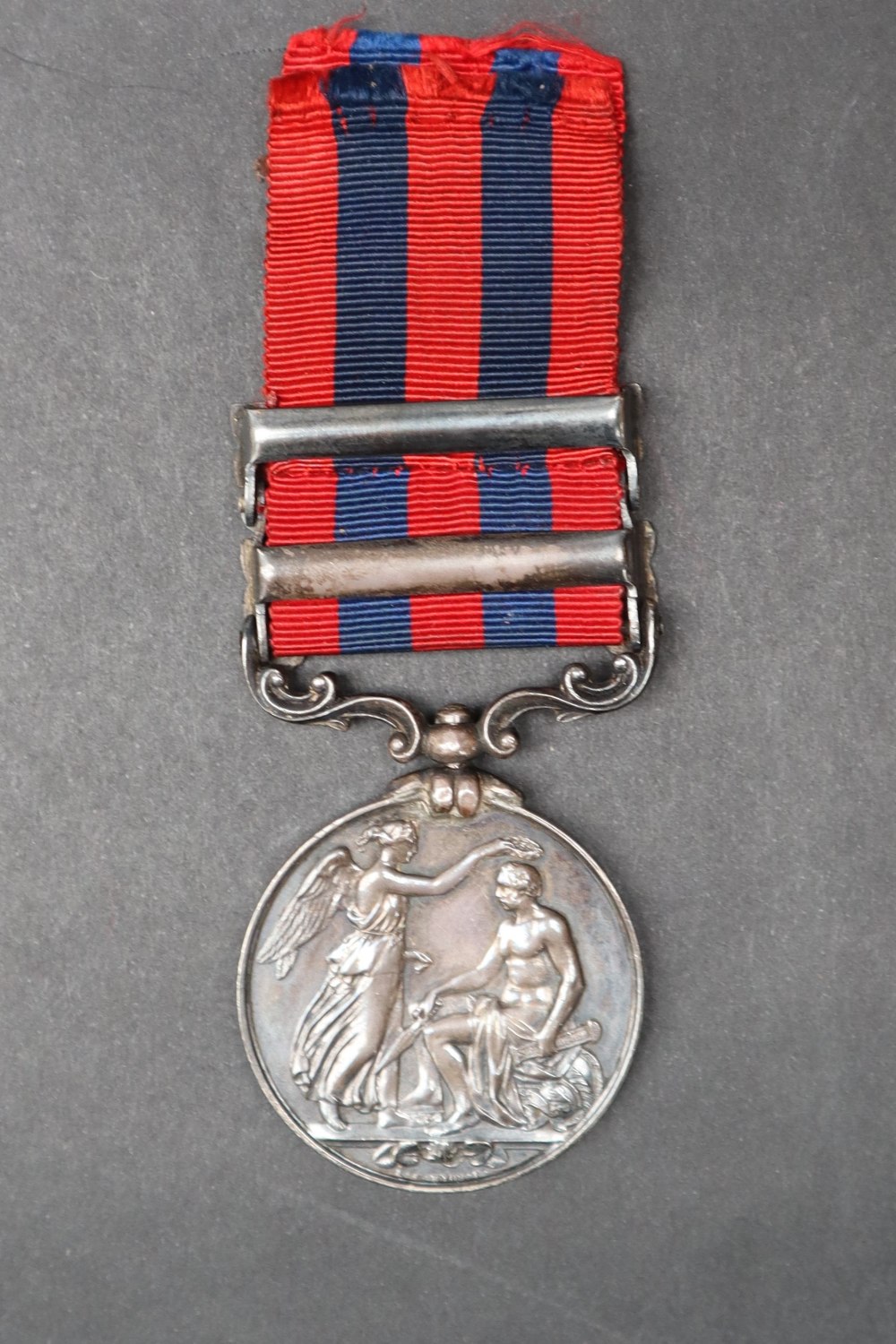 A Victorian Indian General service medal with two bars for Burma 1885-7 and Burma 1887-89 awarded - Image 2 of 3