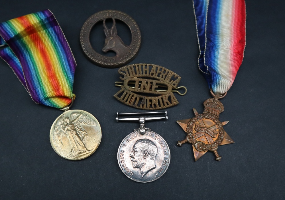 A set of three World War I medals including the British war medal and Victory medal issued to Lieut