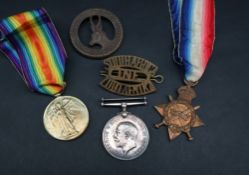 A set of three World War I medals including the British war medal and Victory medal issued to Lieut