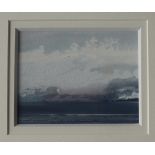 Naomi Tydeman A seascape with a stormy sky overhead Signed Watercolour 11 x 14cm