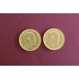 Two Edward VII gold sovereigns, dated 1905,