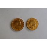 Two Edward VII gold sovereigns,