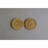 Two Edward VII gold sovereigns, dated 1902,