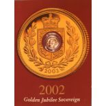 A 2002 Golden Jubilee gold sovereign,