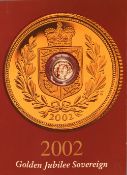 A 2002 Golden Jubilee gold sovereign,