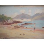 Ivor Williams A figure on a beach Oil on board Signed and dated 1937 25.
