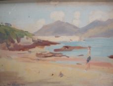 Ivor Williams A figure on a beach Oil on board Signed and dated 1937 25.