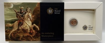 The Royal Mint - An Enduring Masterpiece - A 2009 UK Quarter Sovereign Gold Bullion coin,