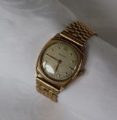 A gentleman's 9ct gold Rodania wristwatch, with a circular dial, batons,