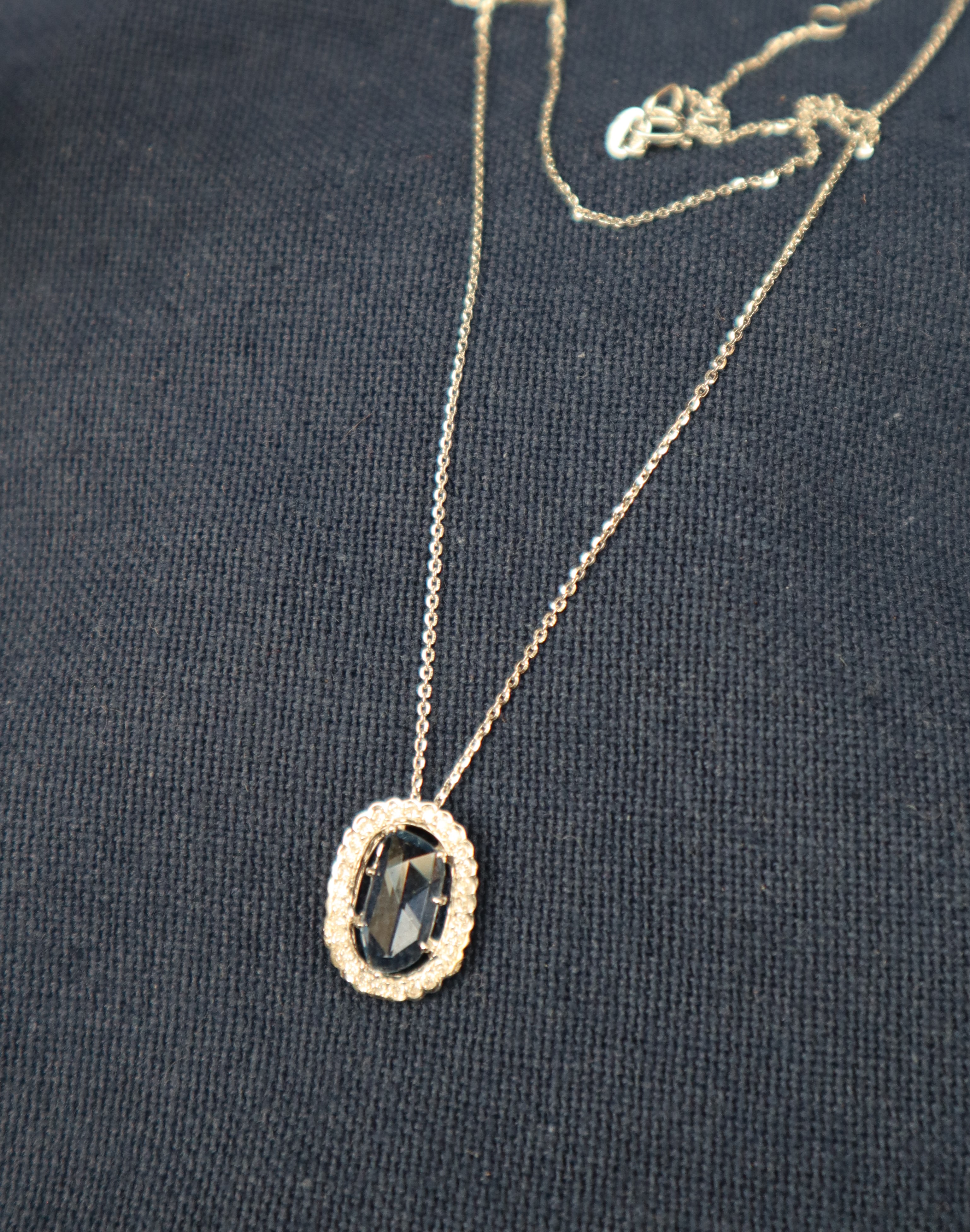 An aquamarine and diamond pendant, - Image 5 of 6