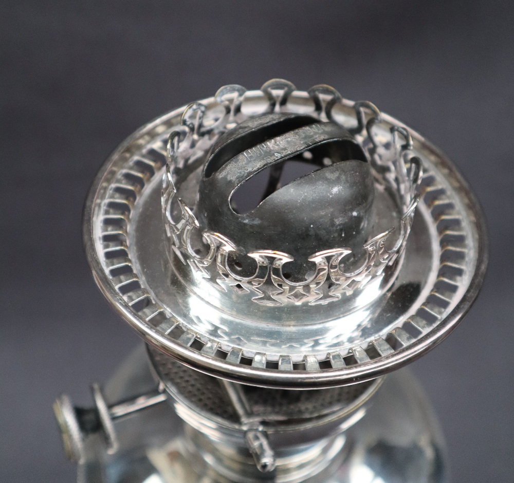 A Victorian silver oil lamp, of vase shape with a beaded rim and spreading foot, Sheffield, 1893, - Image 3 of 9