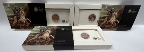 The Royal Mint - An Enduring Masterpiece - Three 2009 UK Sovereign Gold Bullion coins,