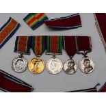 A set of five medals including World War I British War and Victory medals issued to 23608 SPR. E. C.