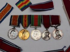 A set of five medals including World War I British War and Victory medals issued to 23608 SPR. E. C.