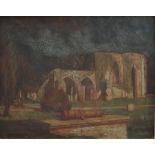 Christopher Williams (1873-1934) Margam Abbey by moonlight Oil on canvas Signed and label verso 39.