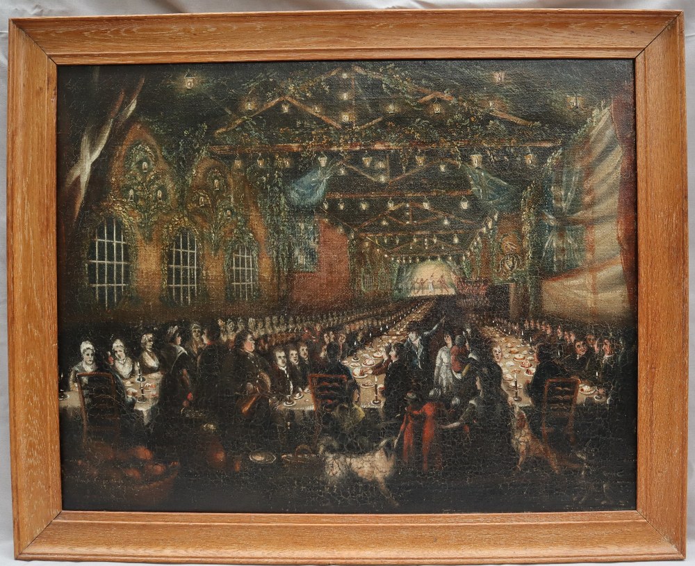 19th century British A feast to celebrate the battle of Trafalgar Oil on canvas 44 x 57cm - Image 2 of 5