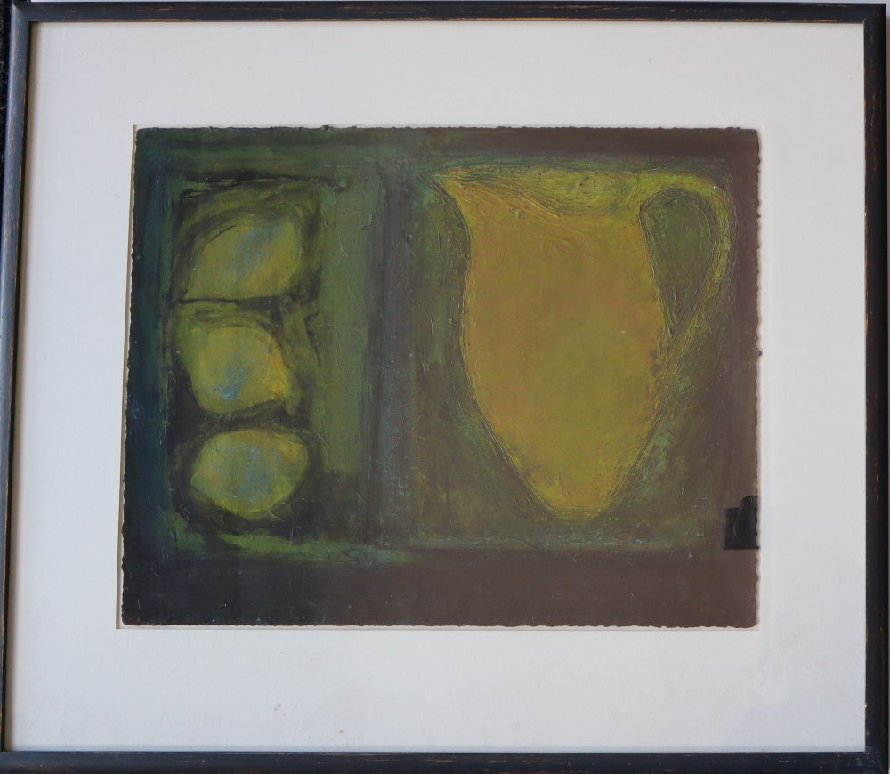 Vivienne Williams Jug with lemons Acrylic / mixed media 41 x 51cm Attic Gallery labels - Image 2 of 4