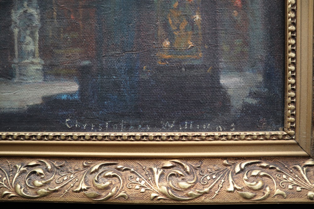 Christopher Williams (1873-1934) A church interior Oil on board Signed 28.5 x 37. - Image 3 of 4