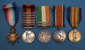 A Victorian South Africa medal with Belfast, Laing's Nek, Orange Free Sate, Cape Colony,