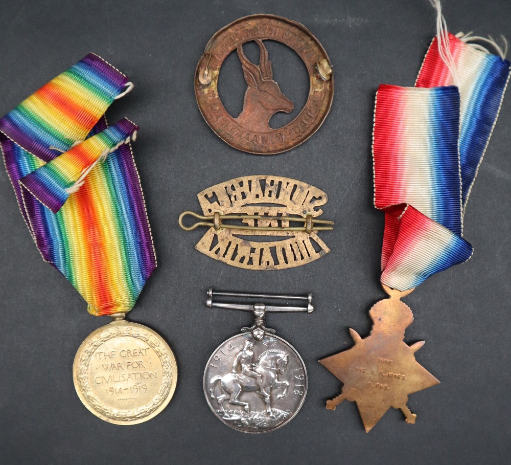 A set of three World War I medals including the British war medal and Victory medal issued to Lieut - Image 2 of 2