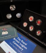 Westminster - Silver proof coin set (five), 50p to commemorate the Royal Britain Legion centenary,