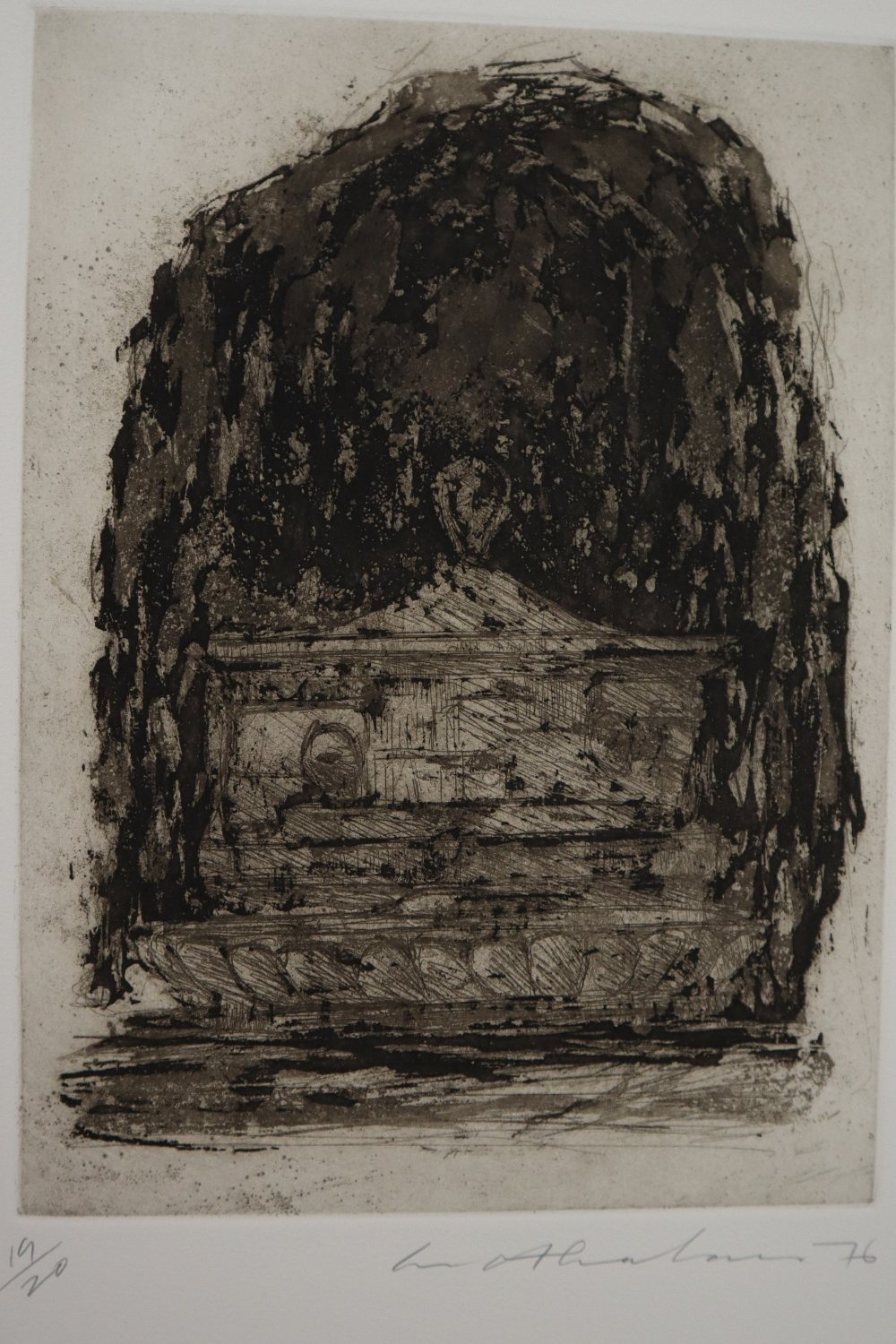 Ivor Abrahams (1935-2015) Pezenas Fountain 1 Etching and Aquatint Signed and dated '76 to the - Image 2 of 8