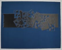 Stephen Buckley (1944-) "SOUVENIR" to a Blue ground Artists Proof Colour lithograph/silkscreens