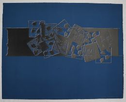 Stephen Buckley (1944-) "SOUVENIR" to a Blue ground Artists Proof Colour lithograph/silkscreens