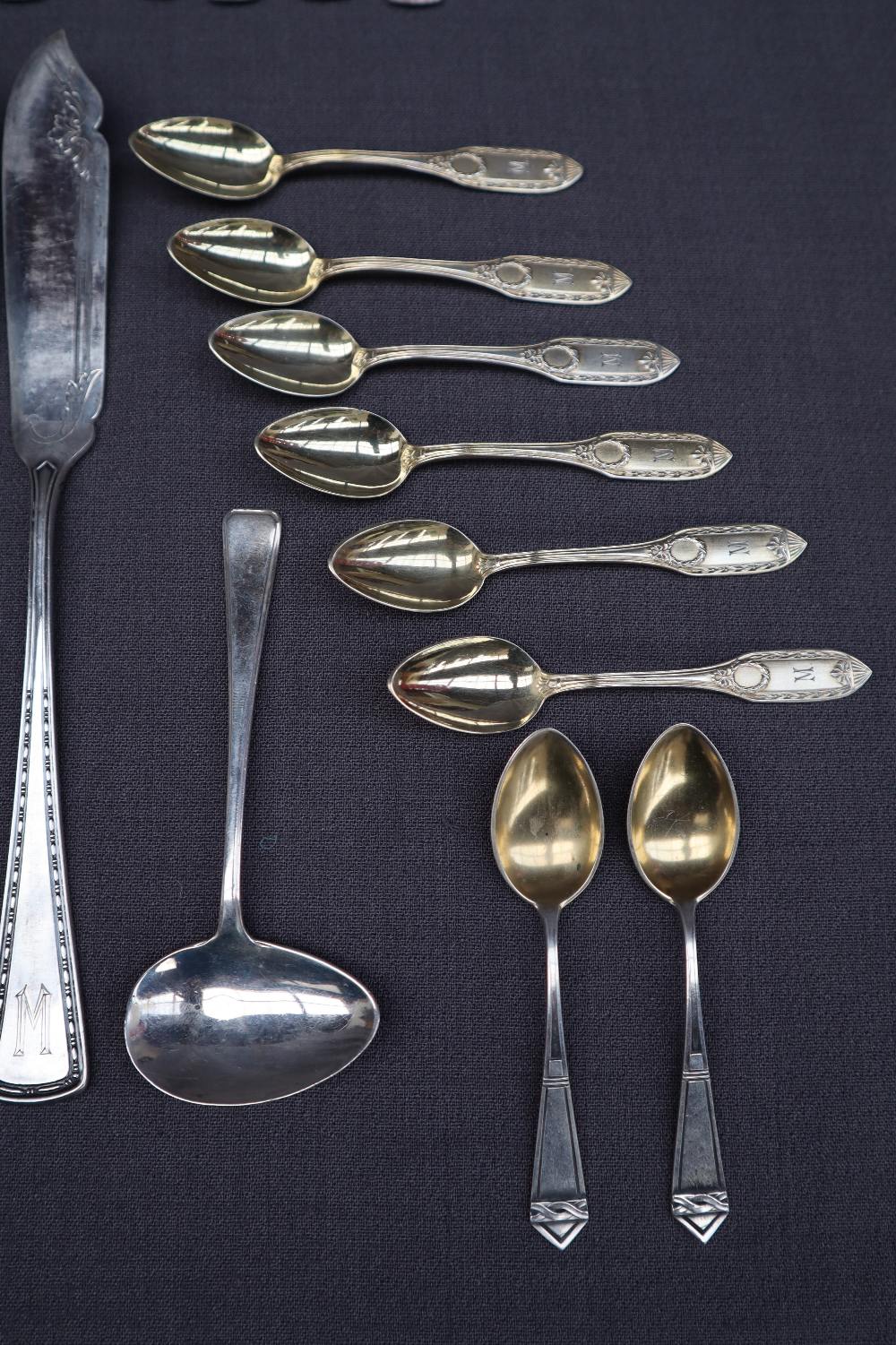 A continental white metal 800 standard part flatware service comprising six table forks, - Image 4 of 5