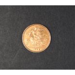 A Edward VII gold half sovereign dated 1905