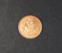 A Edward VII gold half sovereign dated 1905