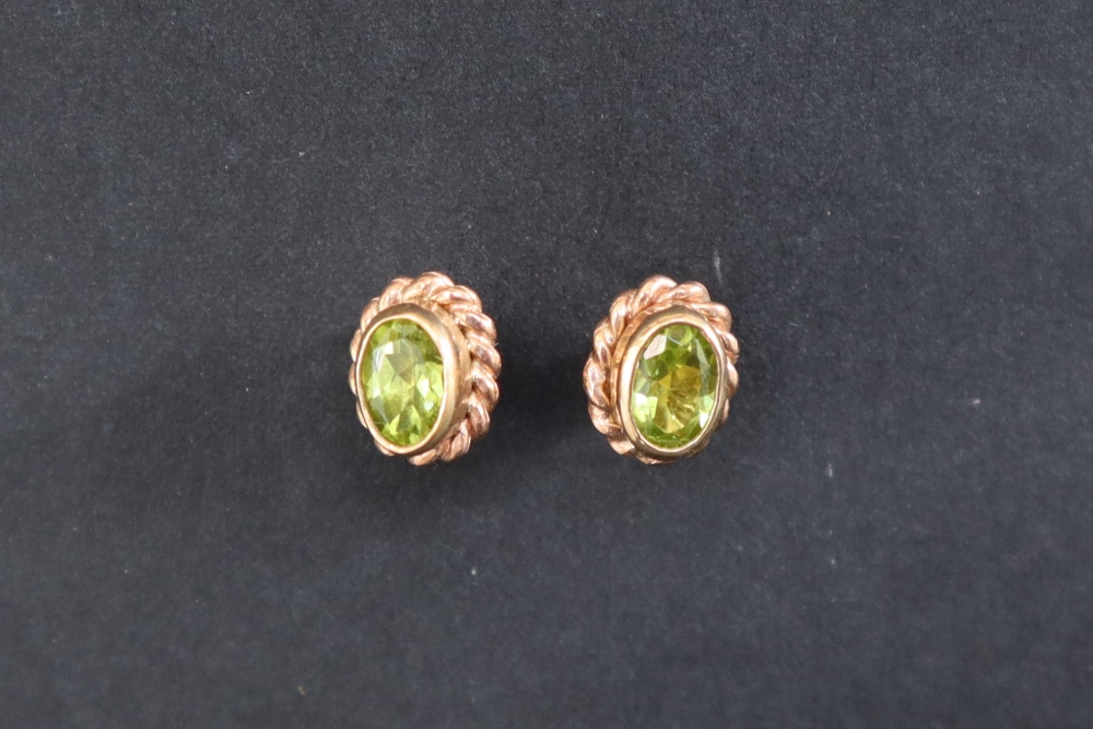 A pair of Clogau 9ct gold peridot set earrings, - Image 4 of 6