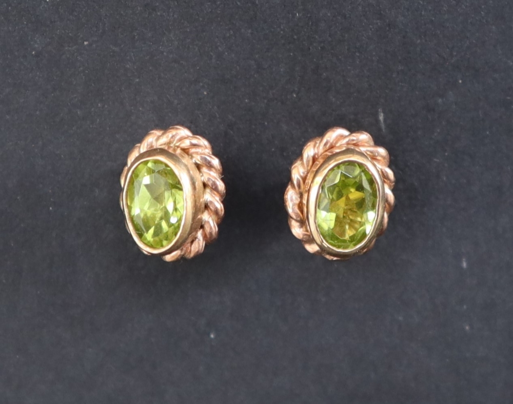 A pair of Clogau 9ct gold peridot set earrings, - Image 5 of 6