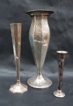 American Silver - A J E Caldwell & Co Sterling silver flared vase with an octagonal inverted