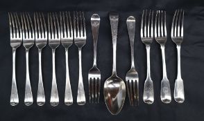 A set of six Victorian silver table spoons, Exeter, 1881, Josiah Williams & Co,