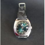A gentleman's stainless steel Tissot Actualis Autolub wristwatch with a green dial and date