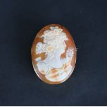 A 15ct gold mounted shell cameo brooch,