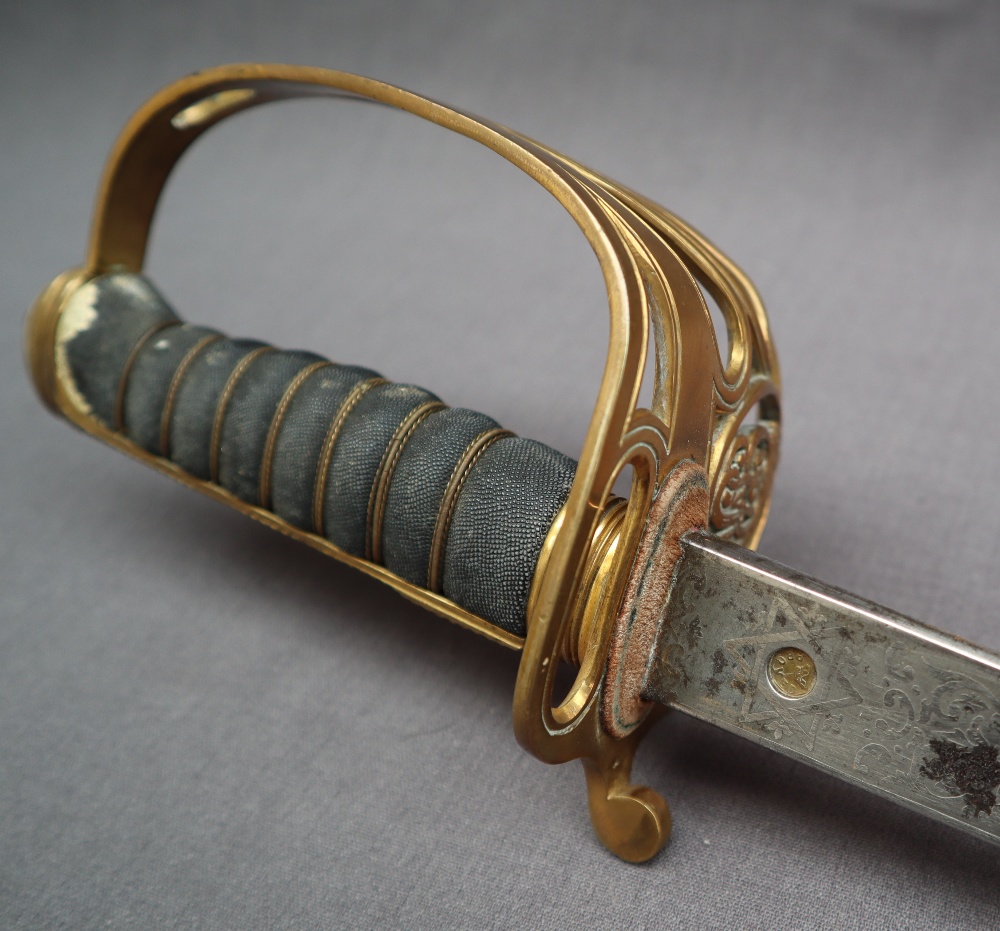 A George V officers dress sword, with an 82. - Image 9 of 12