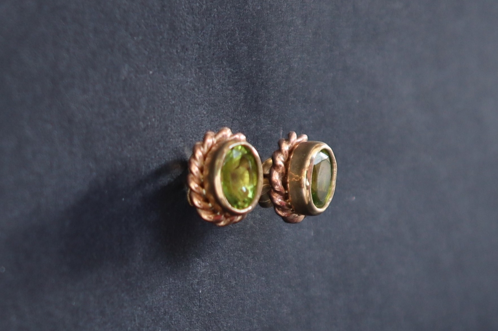 A pair of Clogau 9ct gold peridot set earrings, - Image 6 of 6