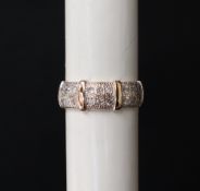A 9ct gold diamond half hoop eternity ring, set with eighteen round brilliant cut diamonds, size M,