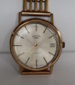 A Gentleman's 9ct yellow gold Rotary wristwatch,