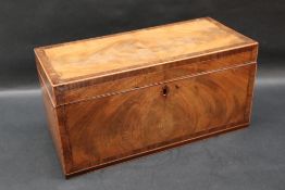 A 19th century mahogany tea caddy of rectangular form,