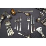 A continental 800 standard part flatware service comprising nine table spoons, nine table forks,