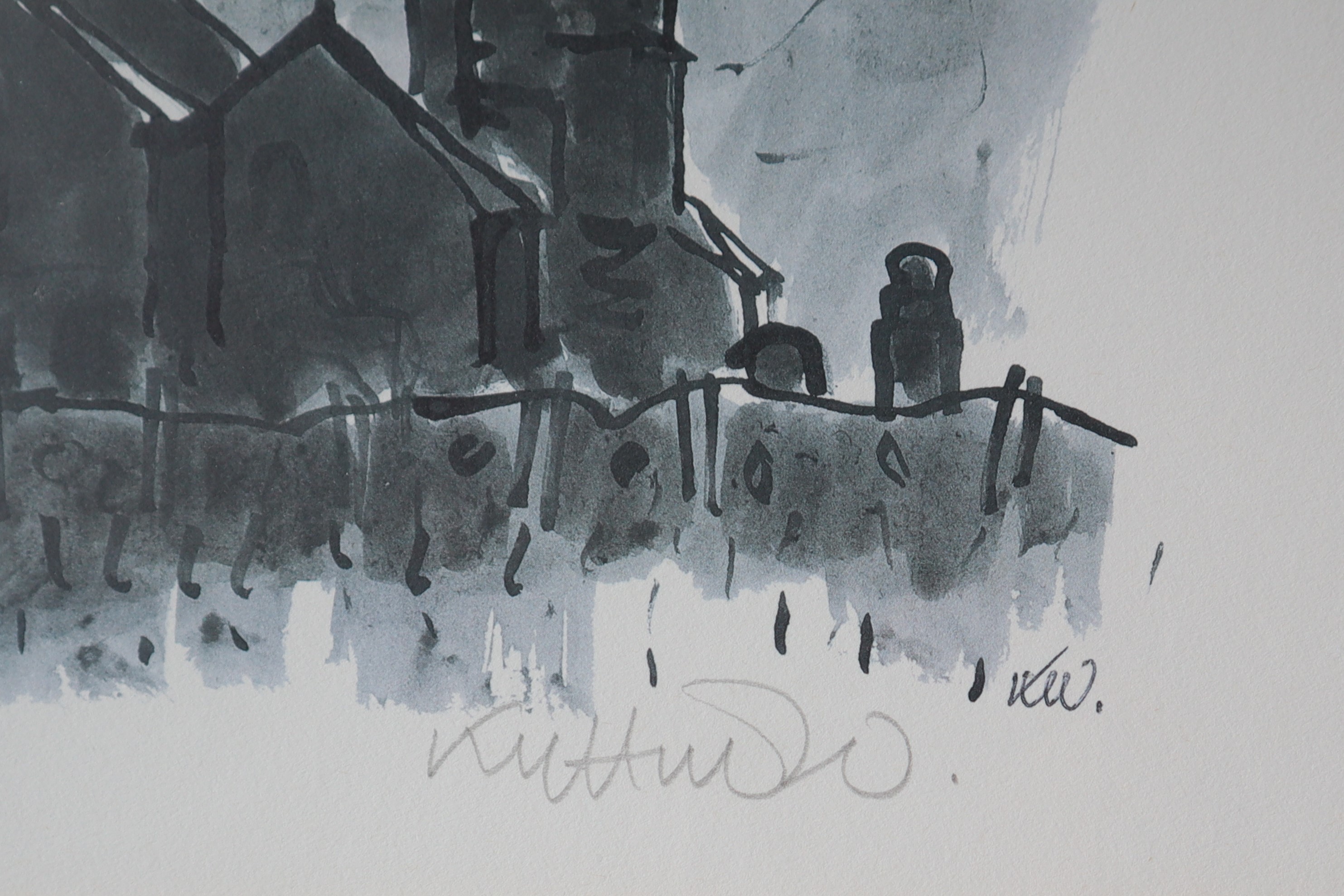 Sir Kyffin Williams Moonlit Anglesey church A limited edition print, No. - Image 3 of 5