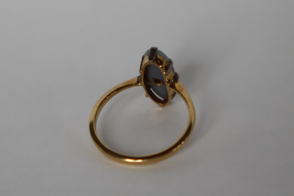 A 9ct yellow gold signet ring, the oval panel initialled, - Image 2 of 3
