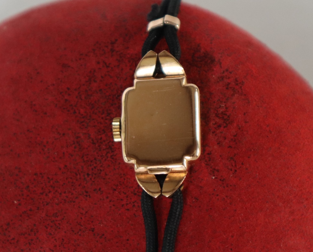 A lady's 18ct gold Rolex wristwatch, the square dial with dot markers, marked Rolex Precision, - Image 6 of 8