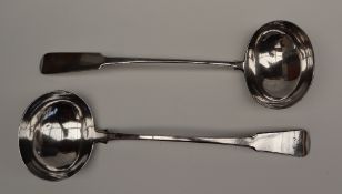 Scottish Silver - A George III silver fiddle pattern ladle, Edinburgh, 1814,